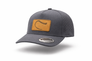 Baseball Stitching Snapback Hat (Grey - Curved Bill)