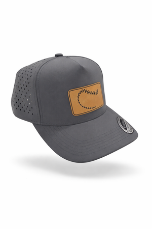 Baseball Stitching Snapback Hat (Grey - Curved Bill)
