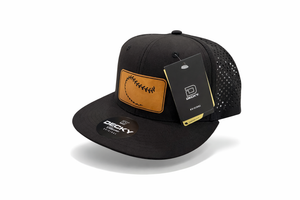 Baseball Stitching Snapback Hat (Black - Flat Bill)