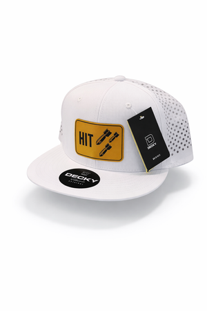 Baseball Hit Bombs Snapback Hat (White - Flat Bill)
