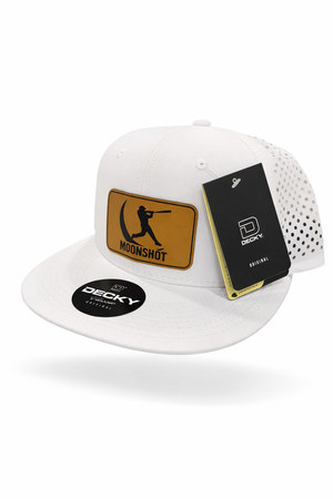 Baseball Moonshot Snapback Hat (White - Flat Bill)