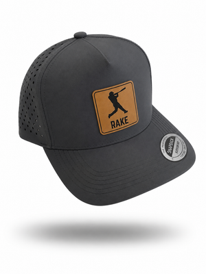 Baseball Rake Snapback Hat (Grey - Curved Bill)