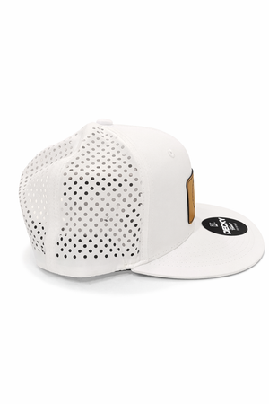 Baseball Hit Bombs Snapback Hat (White - Flat Bill)