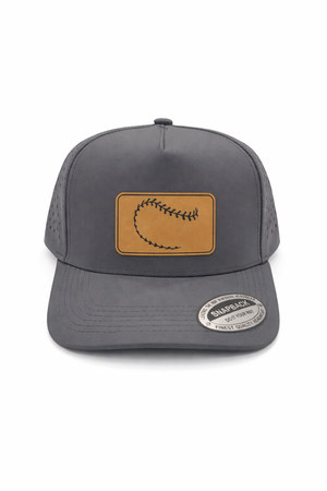 Baseball Stitching Snapback Hat (Grey - Curved Bill)